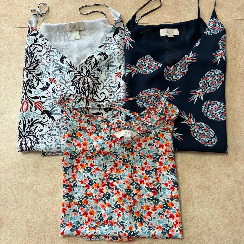 LOFT Women's Floral and Patterned Camisole Tops - Multicolor